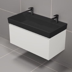 Floating Double Bathroom Vanity, 40 inch